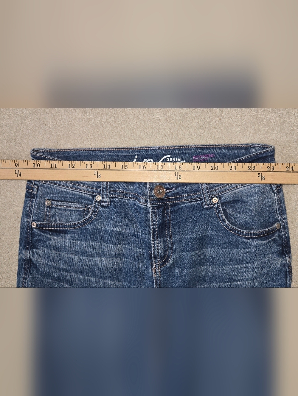 INC International Concepts Straight-Leg Dark Blue Denim Boyfriend Jeans. Size 0 - Picture 5 of 9
